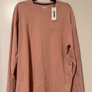 DKNY Men's Pink Long Sleeve Tee